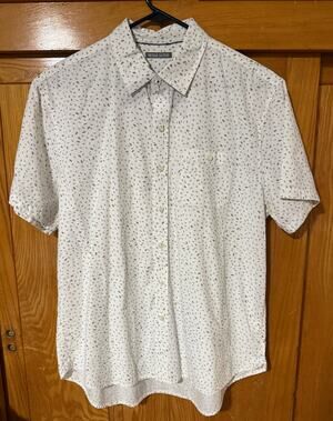 Michael Bastian Men's Micro Print Button Down Shirt White Size L
